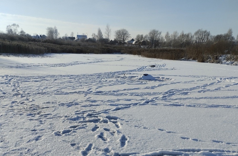 Зимний водоём в Гродненской области