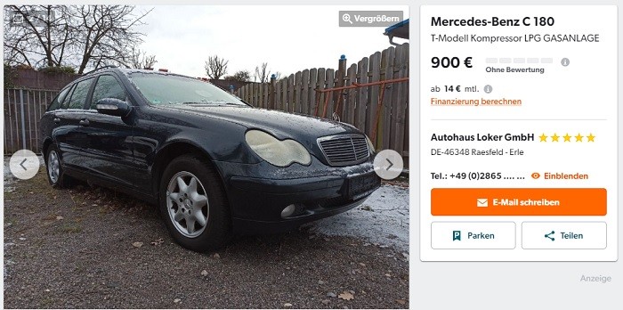 Mercedes-Benz C 180 в Германии