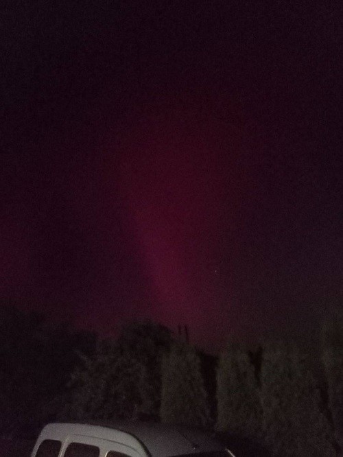 Северное сияние в городе Ивацевичи, Брестская область